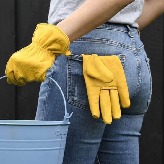 Rozenhandschoenen (leer) kort: maat L - Afbeelding 4